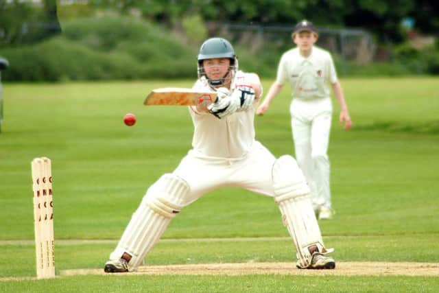 Carington batsman Tom Smith hits out, watched by Alex Barber EMN-160524-171347002