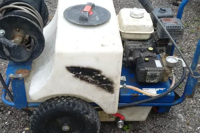 A pressure washer recovered by Melton Police after a warrant was executed EMN-160527-104856001