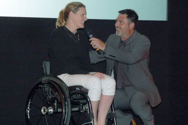 Television sports broadcaster Ivan Gaskell interviews our special guest Claire Lomas at last year's Melton Times Sports Awards evening EMN-160524-091540002