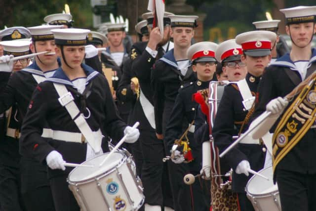 The HMS Quorn parade on the march through Melton EMN-160106-143924001