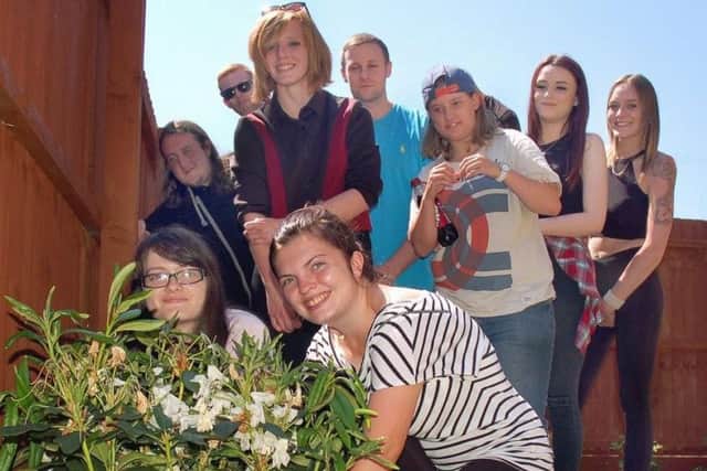 The Princes' Trust team members in The Venue's garden at Phoenix House
PHOTO: Tim Williams
