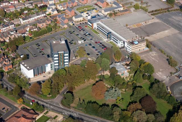 Aerial view of the Pera Business Park  in Melton Mowbray.