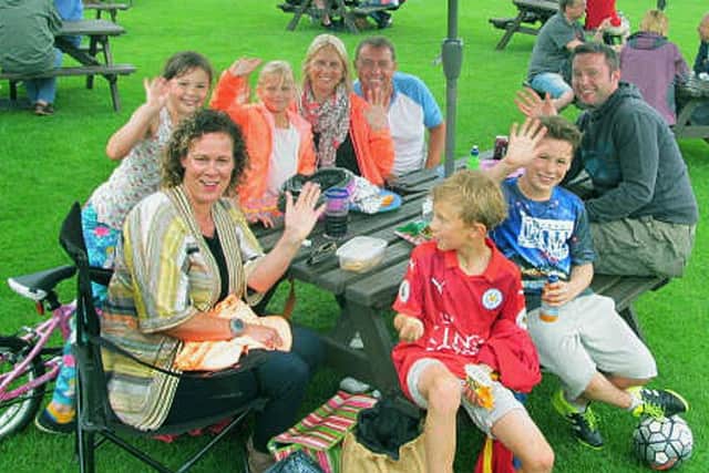 The Fisher and Henfrey families enjoy their party in the park EMN-160613-173722001