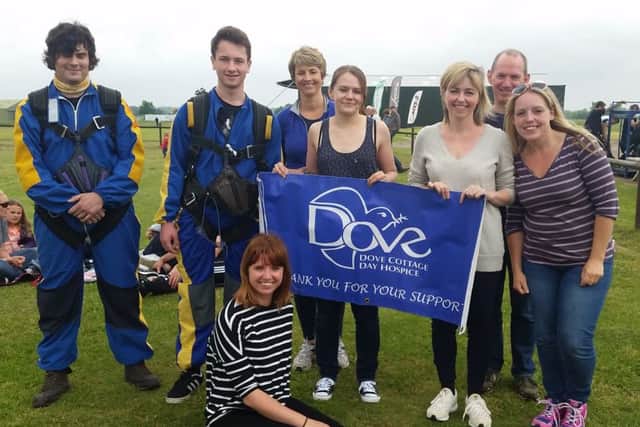 Some of the skydivers who have raised over £3,200 for Dove PHOTO: Supplied