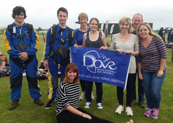 Some of the skydivers who have raised over Â£3,200 for Dove PHOTO: Supplied