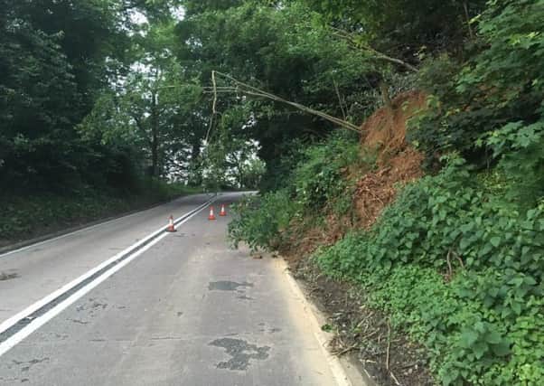 The A606 between Ab Kettleby and Nether Broughton, just after the Little Belvoir crossroads, was closed due a landslide EMN-160622-121029001