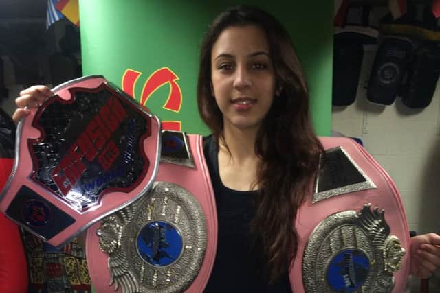 Iman is the only fighter to successfully defend the Enfusion belt three times EMN-160628-172654002