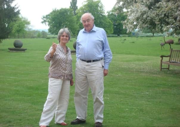 This photo of Langar Hall owner Imogen Skirving with regular guest and cricket commentator Henry Blofeld was taken in 2010 EMN-160407-103720001
