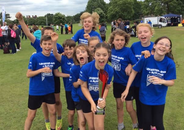 Frisby Primary Schools tri-golf team celebrate their county title EMN-160607-095638002