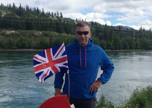 This photo was taken during Gary's pre-race preparation alongside the Yukon River EMN-160907-131232001