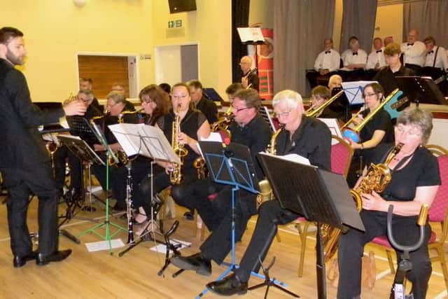 The Belvoir Big Band perform at Hose Village Hall with the Belvoir Wassailers on the stage behind
PHOTO: Marian Dalby