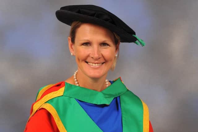 Inspirational Eye Kettleby fundraiser Claire Lomas received her honorary degree from Nottingham Trent University in recognition of her incredible support for spinal injuries research EMN-160722-120701001