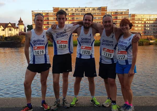Stilton Striders line up at the Nottingham Embankment EMN-160726-125802002