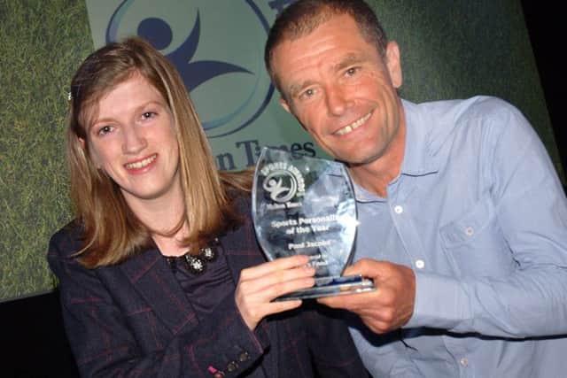 Sophie Hahn was special guest at the Melton Times Sports Awards last month. Pictured with Sports Personality of the Year Paul Jacobs EMN-160727-142533002