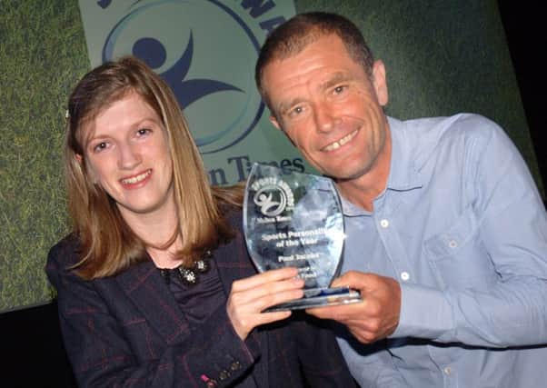 Sophie Hahn  was special guest at the Melton Times Sports Awards last month. Pictured with Sports Personality of the Year Paul Jacobs EMN-160727-142533002