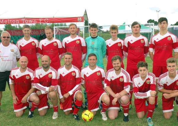 The Melton Town squad which beat the Leicester Legends EMN-160308-113920002