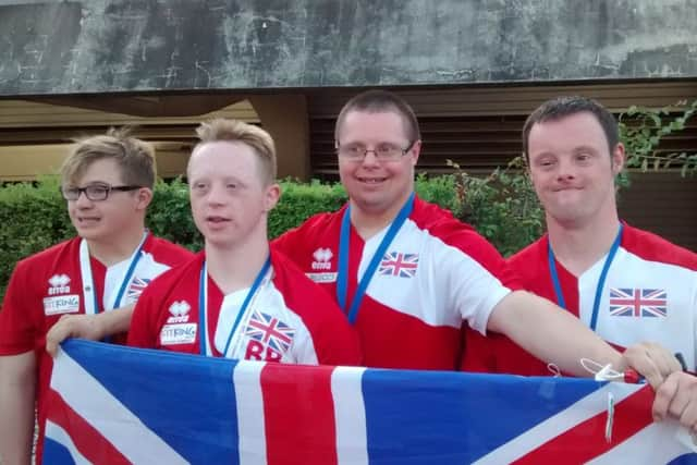 Andy (right) with the successful GB relay team EMN-160308-123238002