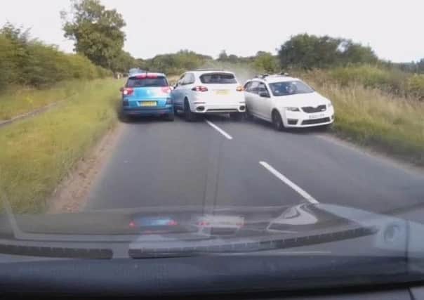 The moment the collision took place