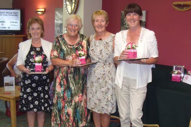 Melton GC lady captain Liz Snow (second right) with winners, from left, Janet Bentley, Kathie Finn, and Karen Middleton EMN-160816-172946002