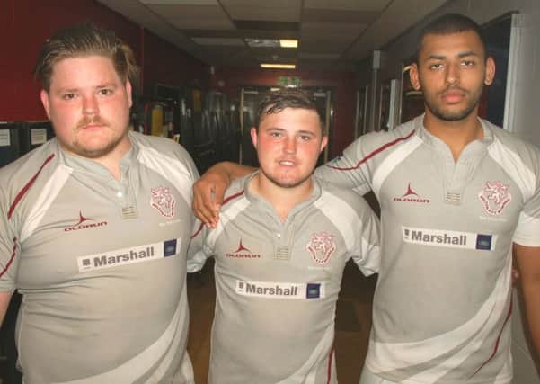 Melton RFC's new arrivals for 2016/17 - Kieran Stone, Josh Palmer and Kieran Busby EMN-160829-175002002