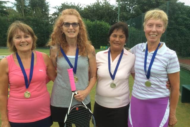 Ladies' handicap winners Margaret Heggs and Jan Jackson with runners-up Polly Dolby and Mary Corvin EMN-160829-123440002