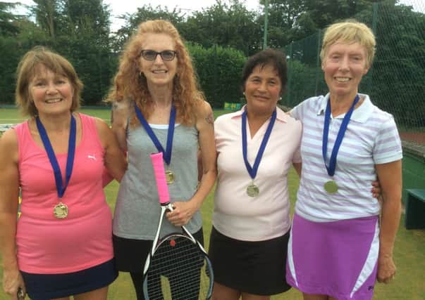 Ladies' handicap winners Margaret Heggs and Jan Jackson with runners-up Polly Dolby and Mary Corvin EMN-160829-123440002