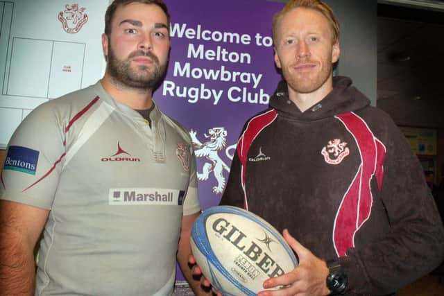 Melton RFC skipper Marcus Badham and head coach Gareth Collins EMN-160829-175016002