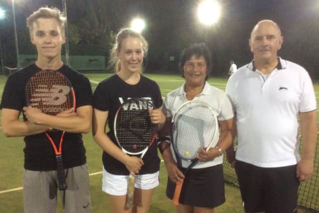 Mixed doubles finalists Sam Dryell with Saskia Davies, and Carl Westerman and Polly Dolby EMN-160609-145946002