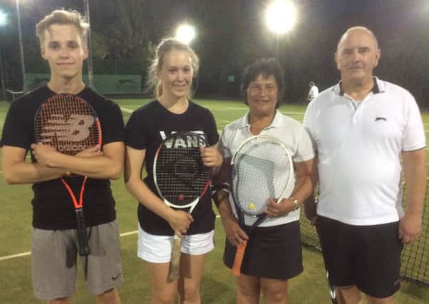 Mixed doubles finalists Sam Dryell with Saskia Davies, and Carl Westerman and Polly Dolby EMN-160609-145946002