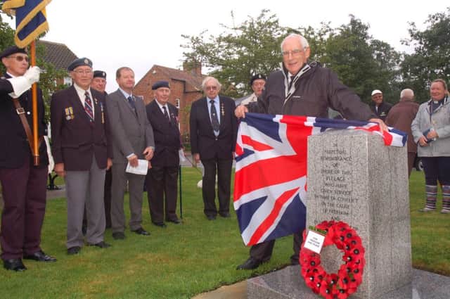 The memorial was unveiled by Pastor Eric Moxham, watched by members of the Hose and Harby branch of the Royal British Legion EMN-160509-124609001