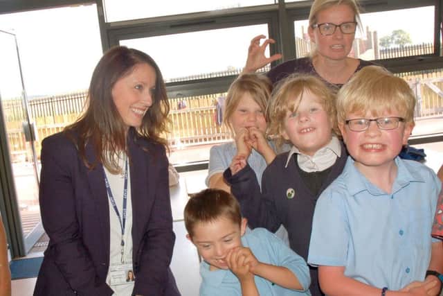 Birch Wood Special School's new headteacher Rosalind Hopkins joins in with a drama session EMN-161209-165727001