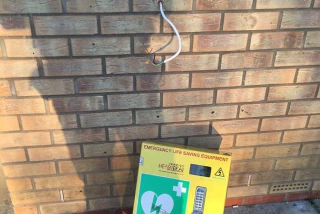 The debfibrillator at The Edge Community Centre was ripped from the wall by vandals, putting it temporarily out of operation EMN-160913-204149001