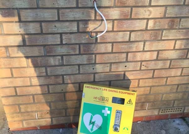 The debfibrillator at The Edge Community Centre was ripped from the wall by vandals, putting it temporarily out of operation EMN-160913-204149001