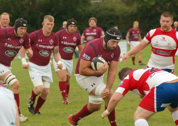 Melton RFC on the charge during Saturday's match against Wellingborough EMN-160926-104846002