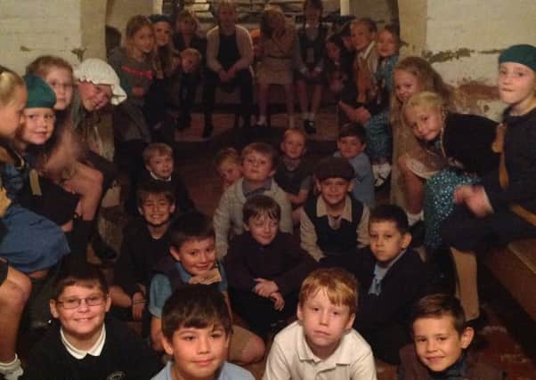 Swallowdale pupils in an air-raid shelter at Beaumanor Hall PHOTO: Supplied