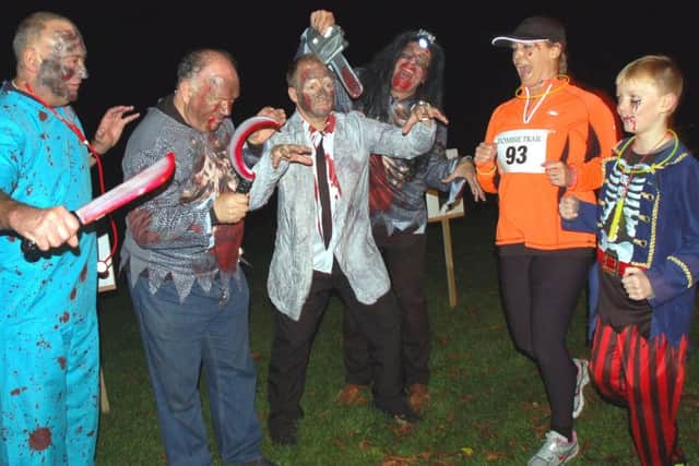 Lucie Larke and son Harvey get a fright on the route
PHOTO: Tim Williams