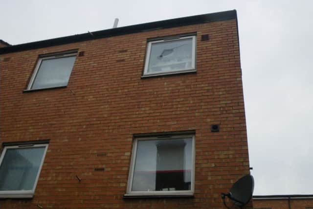 The third floor window in Keightley's flat in Rutland Street where Gypsy was thrown from EMN-160929-131235001