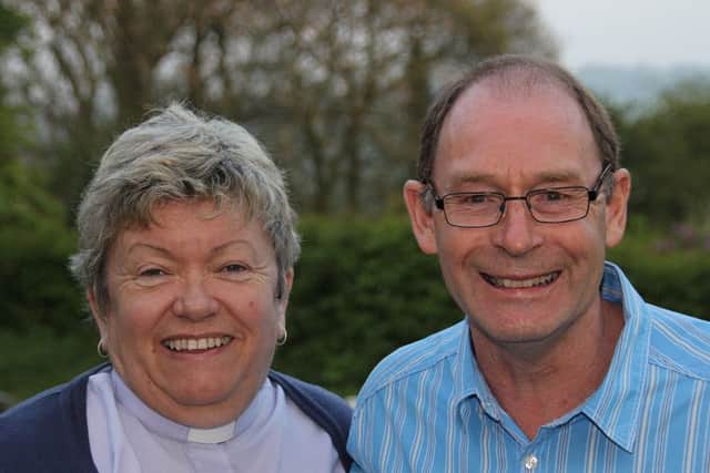 Rev Beverley Stark, who has retired as rector of the Ironstone Churches based at Waltham, with husband David EMN-160410-172734001
