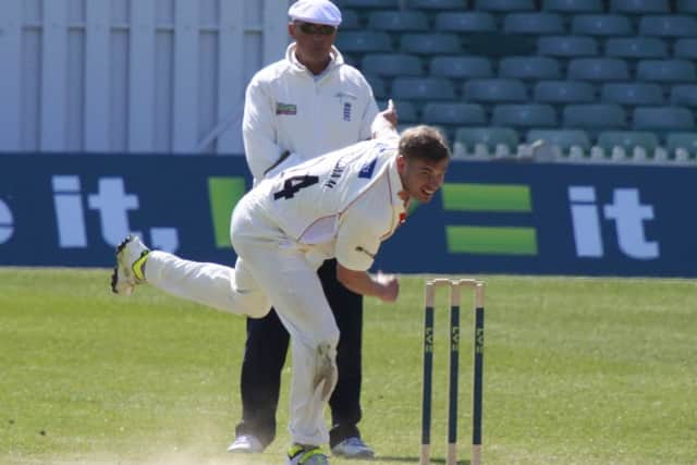 Ollie Freckingham in action for Leicestershire during the 2014 season EMN-160510-115115002