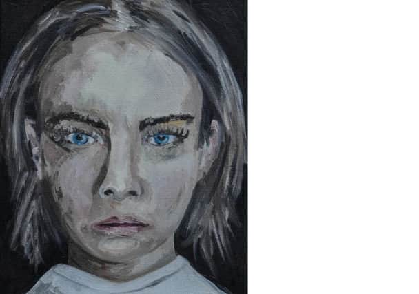 A portrait of Cara Delevingne by Melton artist Grant Milne