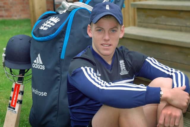 Tom Moores with his England insignia EMN-161210-111502002