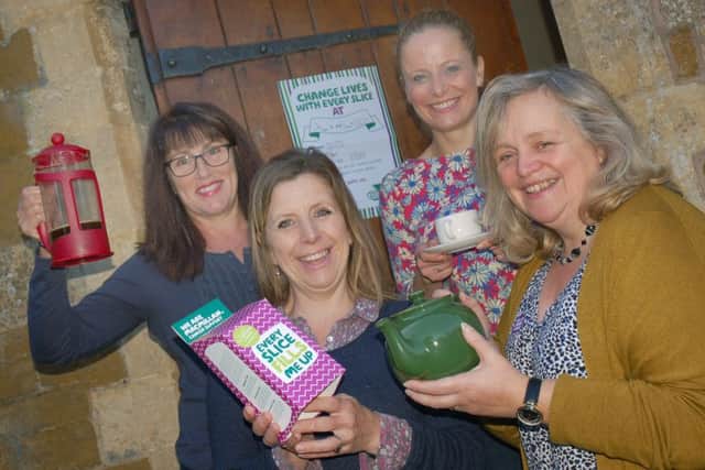 Di Pidgeon, Jane Hancock, Kerry Ashworth and Wendy Spence get ready to brew up at the village hall PHOTO: Tim Williams