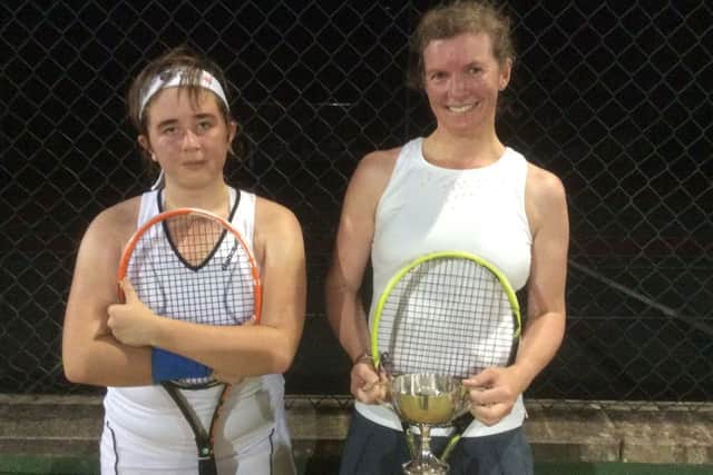 Ladies singles finalists Libby Duncan and Jenny Golland EMN-161024-180654002