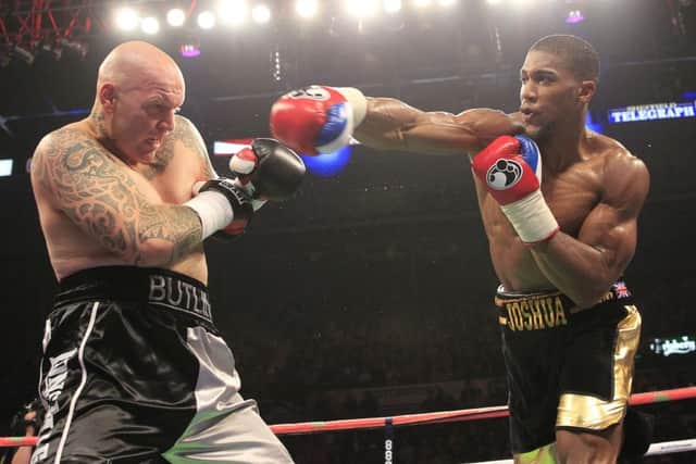 Paul Butlin fights world and former Olympic champion Anthony Joshua in 2013 EMN-161025-134340002