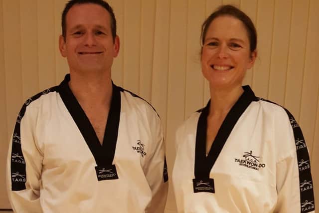 Black belts Philip Lee and Frances Arnold EMN-160111-094713002