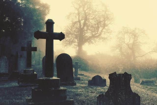 An early morning autumnal shot of the graveyard at St Leonard's Church at Sysonby, taken by Dan McGrady, of Melton Mowbray