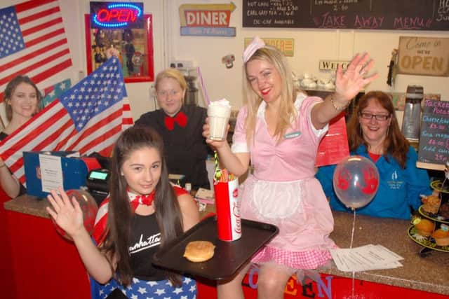 Owner Rachael Russell and her staff in the new American style diner PHOTO: Tim Williams