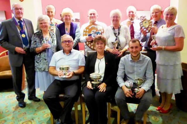 Prizewinners, from left, standing  John Law, Josie Exton, John Mackley, Eileen Harrop, Richard Warrener, Jill Lambert, Geoff Harrop, Malcolm Britton, Pat Wright; seated  John Shaw, Evelyn Underwood, Tim Warrener EMN-160811-182438002