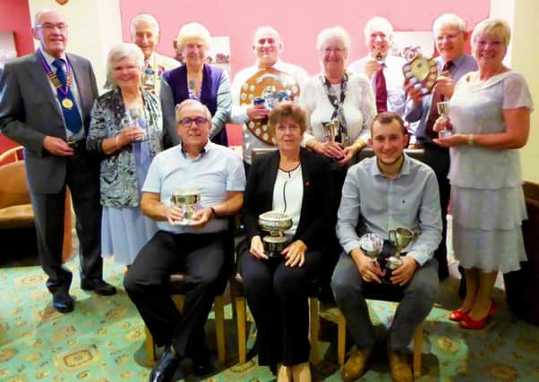 Prizewinners, from left, standing  John Law, Josie Exton, John Mackley, Eileen Harrop, Richard Warrener, Jill Lambert, Geoff Harrop, Malcolm Britton, Pat Wright; seated  John Shaw, Evelyn Underwood, Tim Warrener EMN-160811-182438002