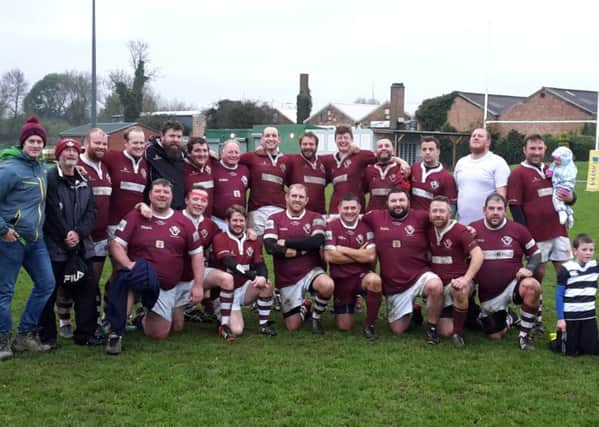 Melton RFC Veterans XV and supporters ready for County Cup action at Oadby EMN-161115-125125002